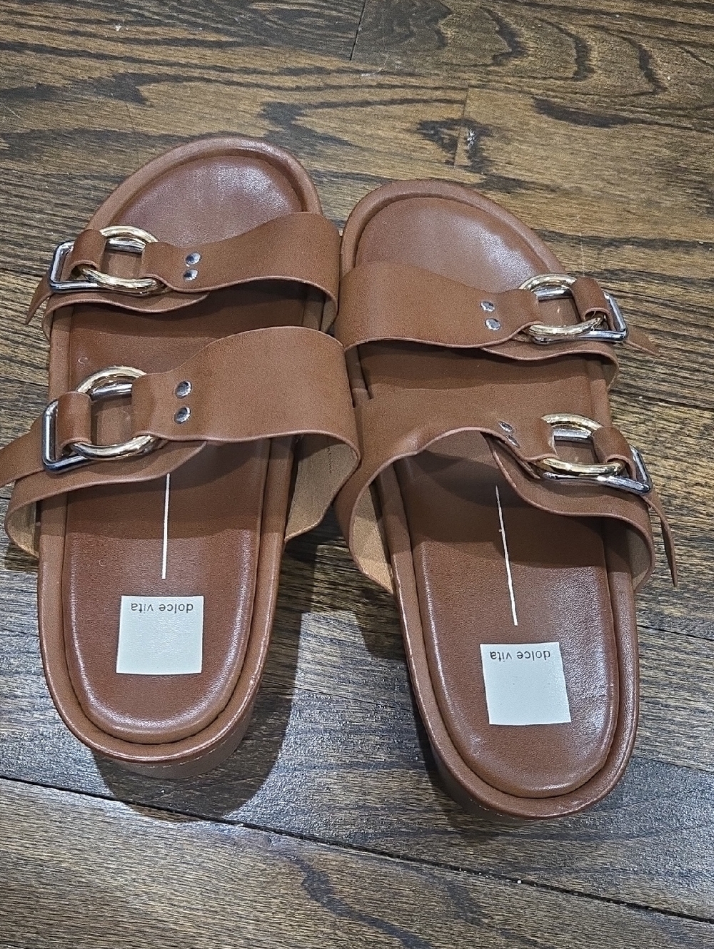 Dolce Vita Cici Platform Slides Buckle 2 Strap  Sandals - Picture 3 of 10